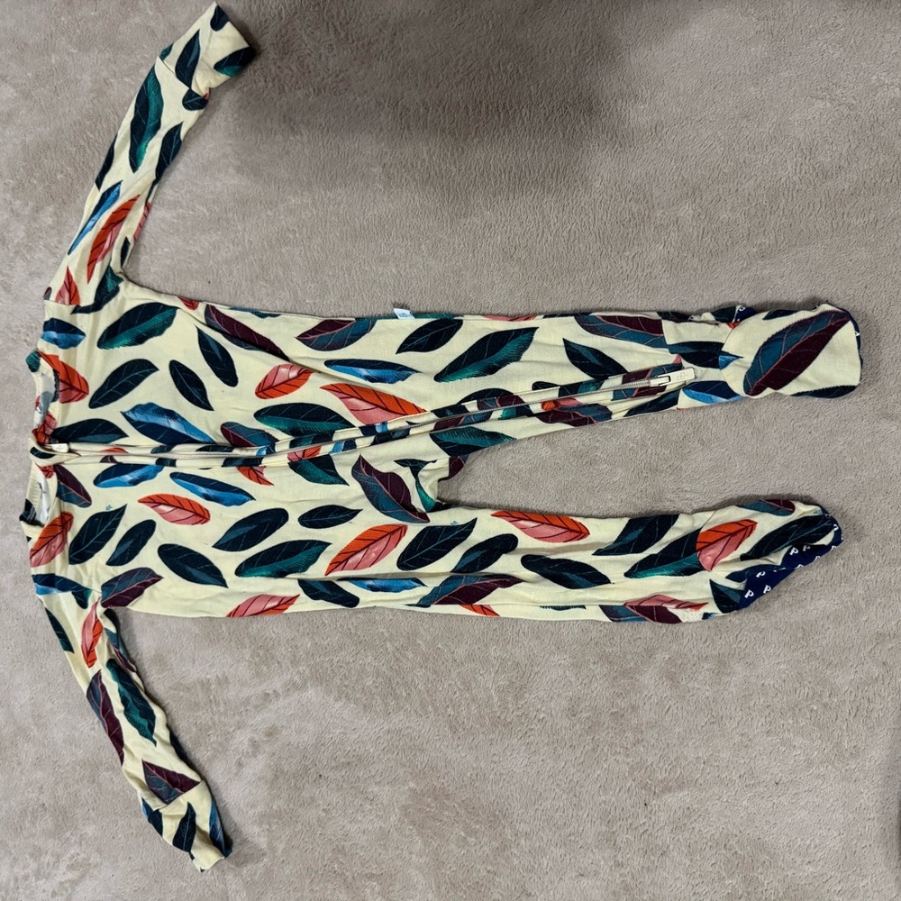 Posh Peanut Multicolor Leaf Print Onesie